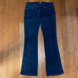 7 For All Mankind 7FAM A-Pocket Dark Blue Jeans Size 29 / 33 Mid Rise Flare
